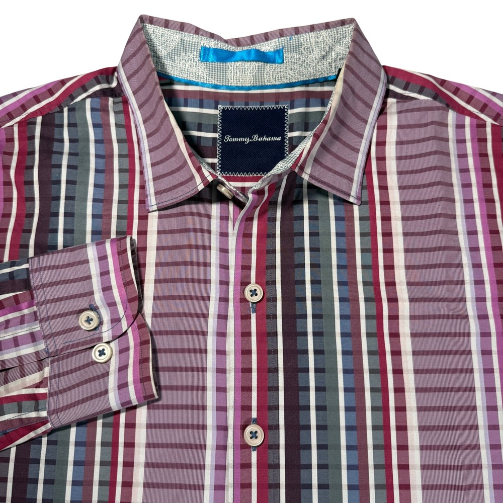 Tommy Bahama Mens Striped Long Sleeve Button Down Shirt Size Large - Picture 1 of 13